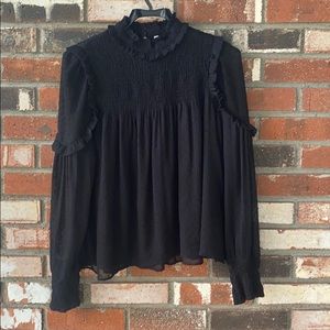 Trafaluc Collection Black Women’s Zara blouse Size Small MADE IN INDIA🇮🇳👚🖤👕
